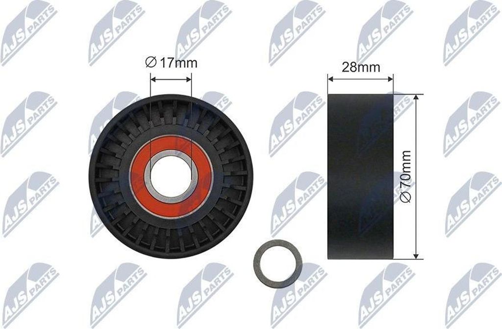 NTY RNK-BM-057 Umlenkrolle Keilrippenriemen 70mm für BMW 5 Limousine (E39) 5 Touring (E39) 7 (E38) 8 (E31)