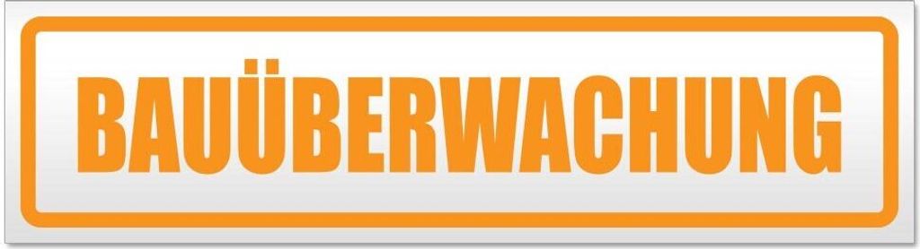 Kiwistar Bauüberwachung Magnetschild Schild magnetisch - 20cm Orange - Magnetfolie für Auto PKW Kfz