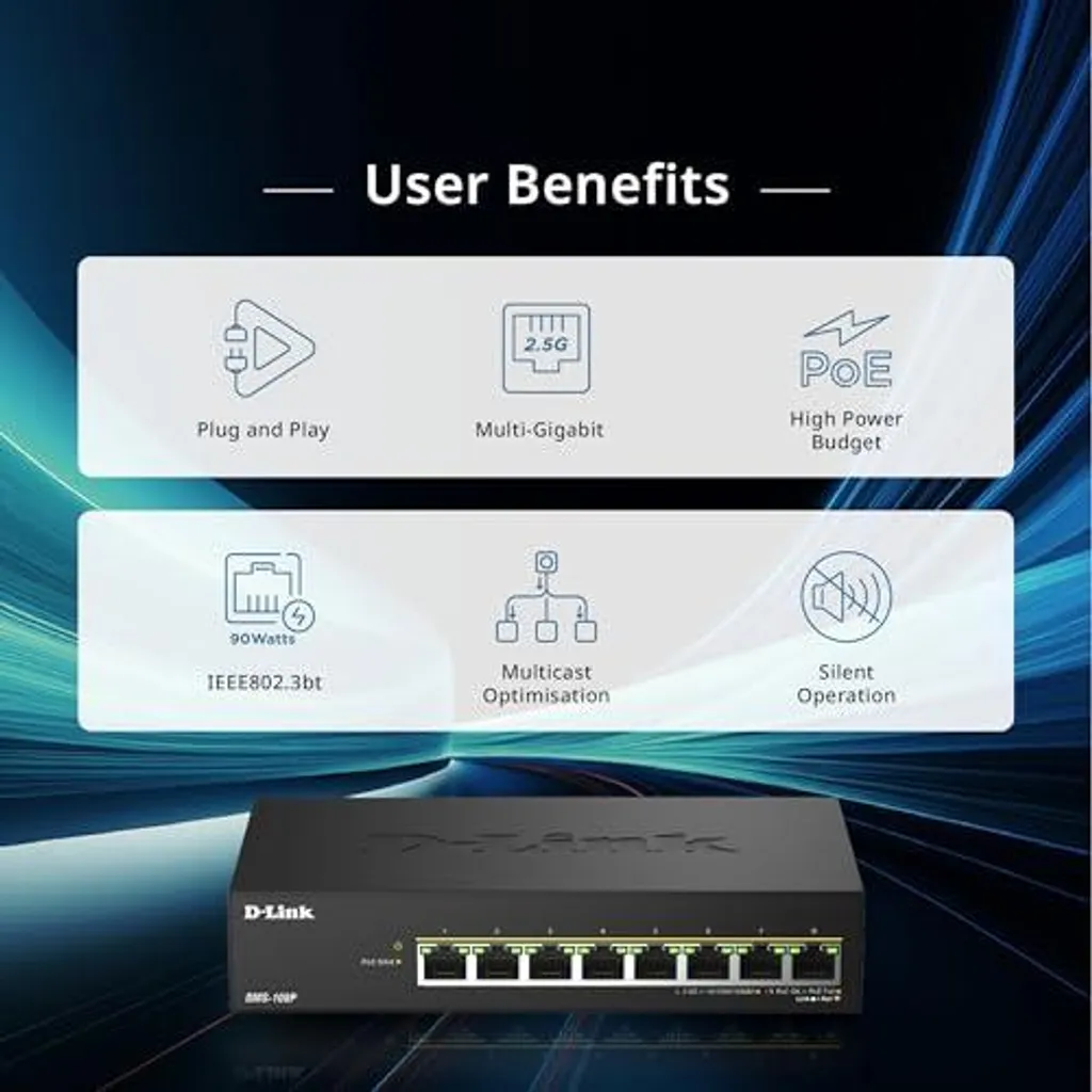 Switch Multi-Gigabit D-Link DMS-108P/E 8 Ports : Boostez votre Débit LAN