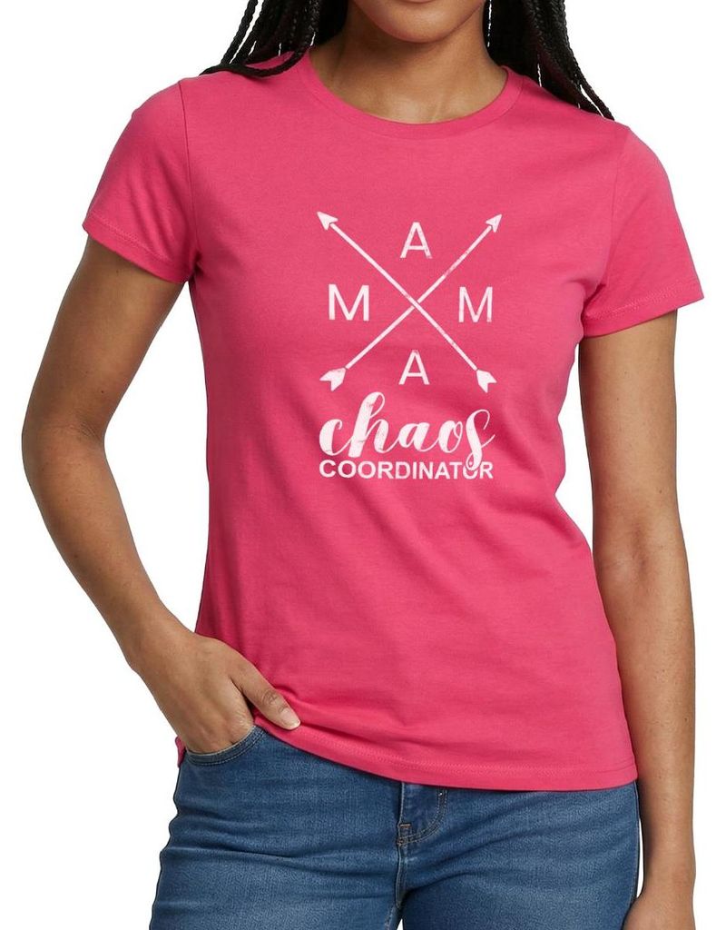 Spreadshirt Mama Chaos Coordinator Frauen T-Shirt, XL, Azalea