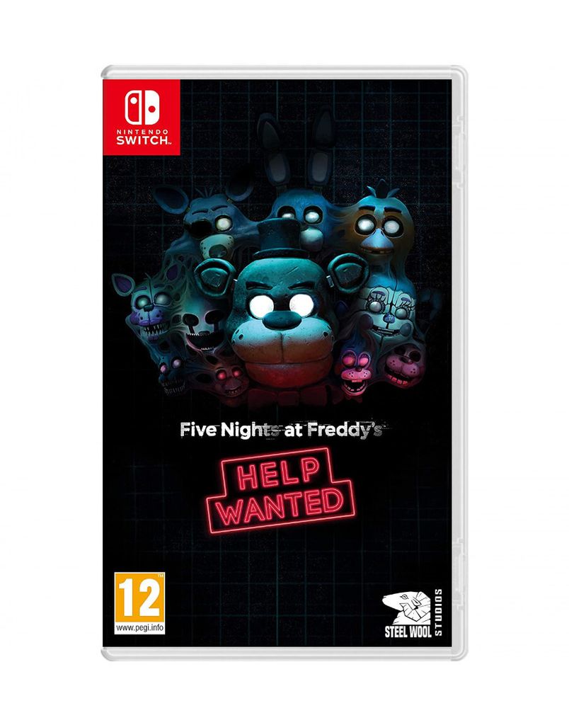 The image shows the Nintendo Switch game case for Five Nights at Freddy's - Help Wanted.