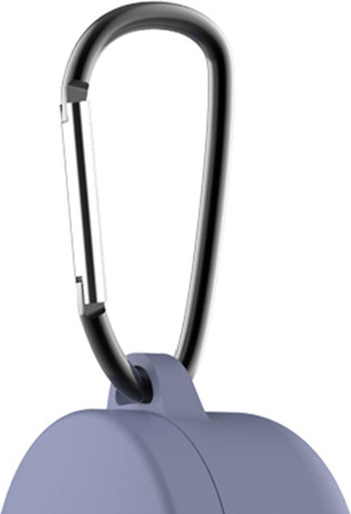 Kabellose Bluetooth-kompatibler Earphone Anti-Fall-Fall-Schutz-Silikon-Hülle mit Carabiner für Redmi Airdots 3-Lavendelgrau