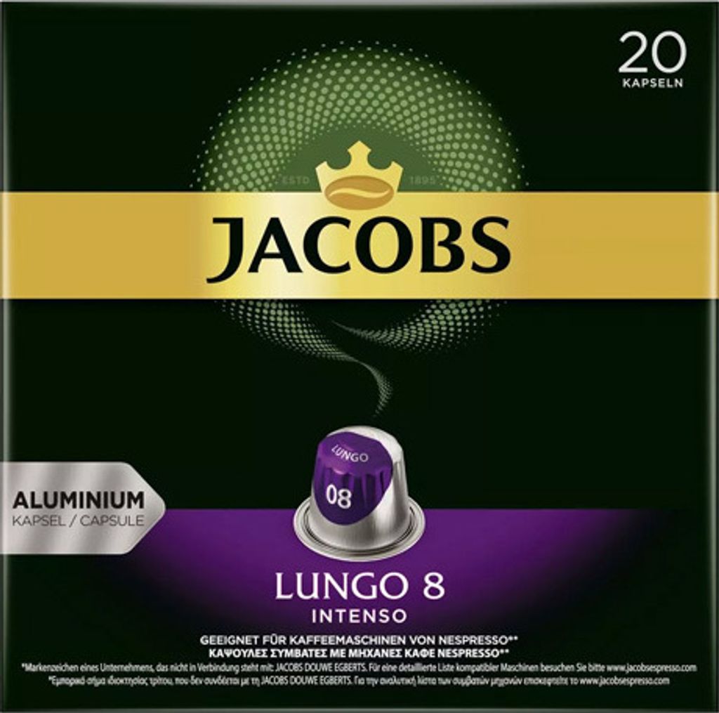 Kapsułki Jacobs Lungo 8 Intenso 20 aluminiowych kapsułek do Zdjęcie produktu 3