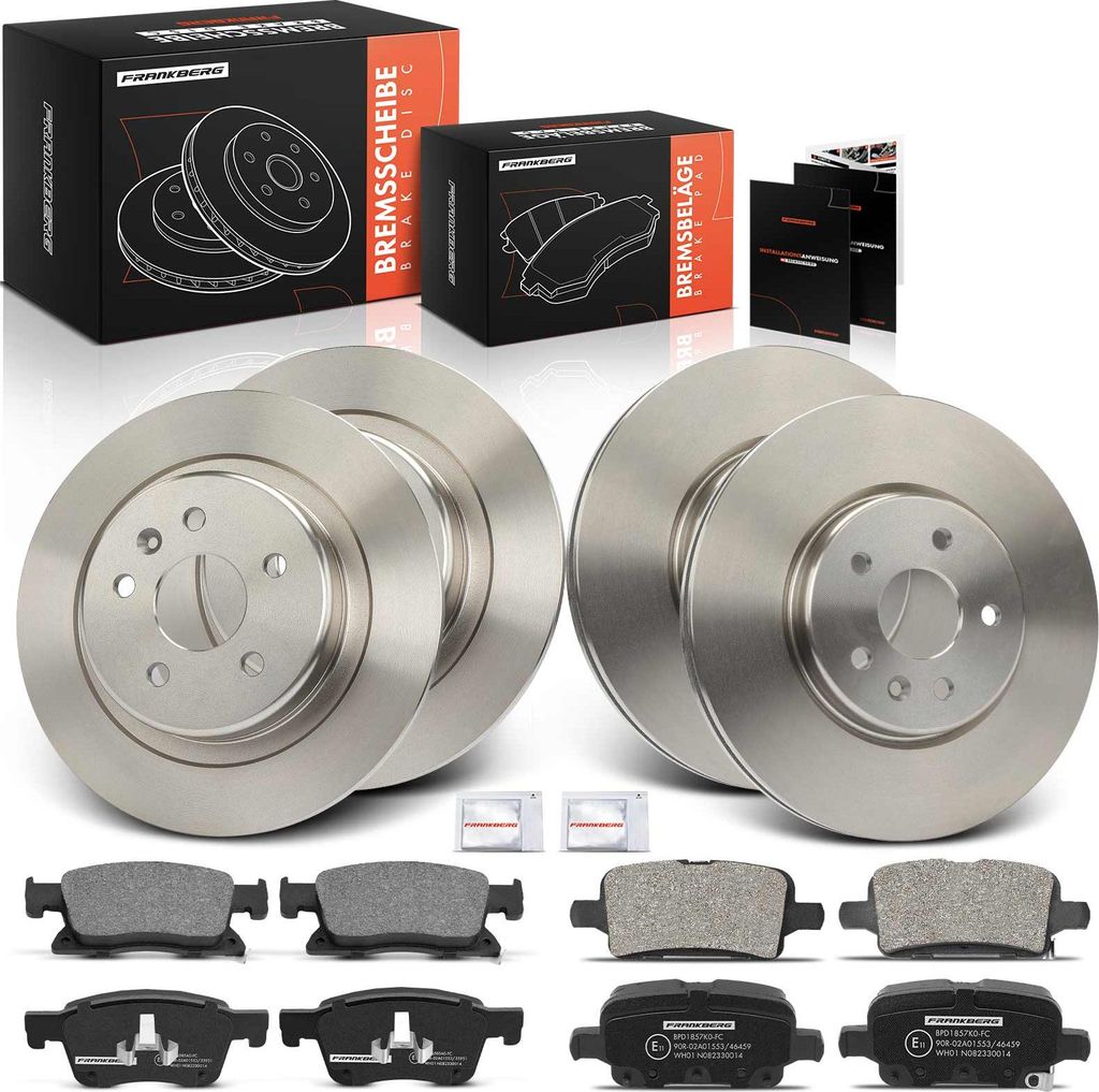 Frankberg 4x Bremsscheiben 8x Bremsbeläge Vorderachse Hinterachse für Opel Astra K B16 Astra K Sports Tourer
