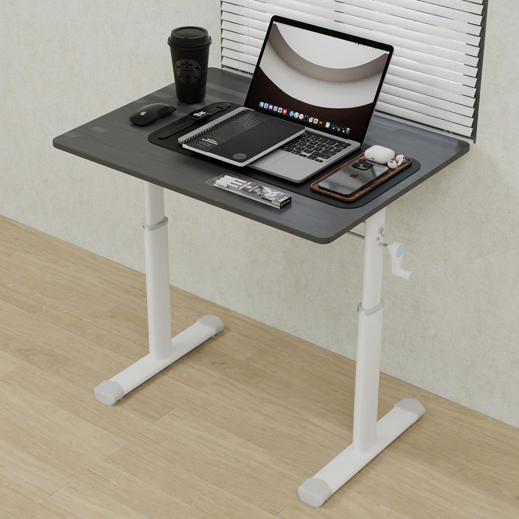 MODFU Verstellbarer Schreibtisch 60*80 Büroschreibtisch mit Doppelsäulenkonstruktion mit breiten Füßen,höhenverstellbarer Gaming Tisch mit Han...