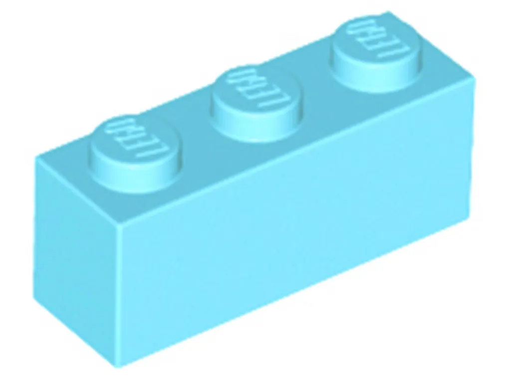 Briques Lego 1x3 Bleu Azur Moyen 3622 - Pack 50 Éléments de Finition