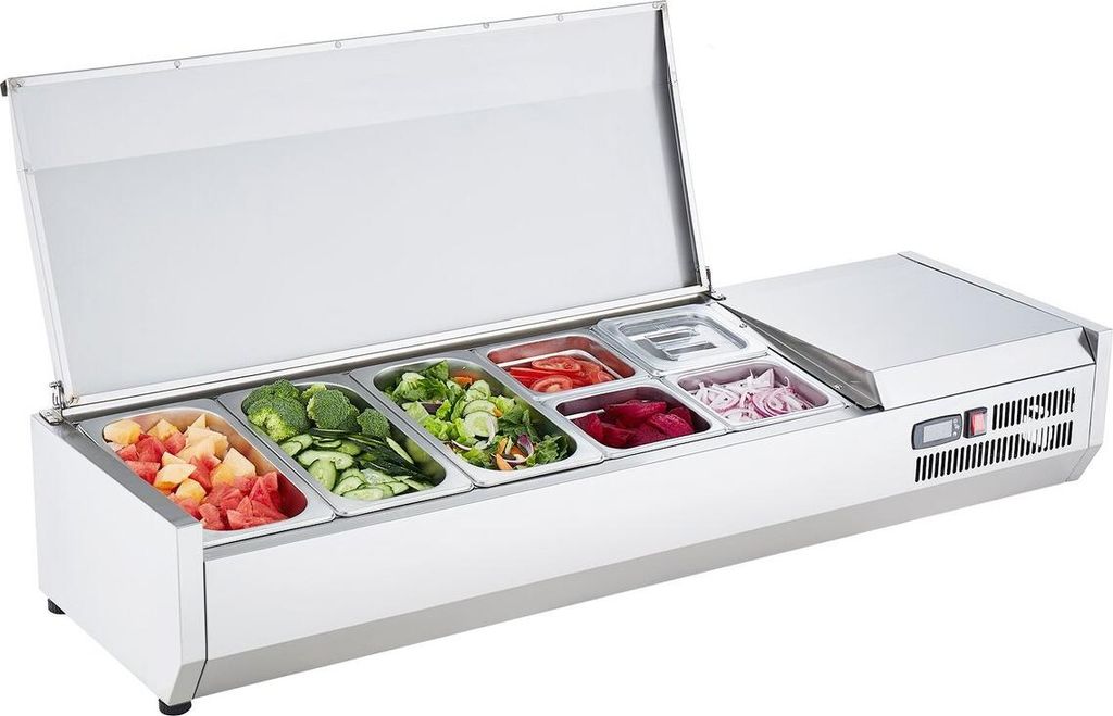 Countertop Refrigerated Salad Pizza Prep Station 150 W Stainless Guard CE