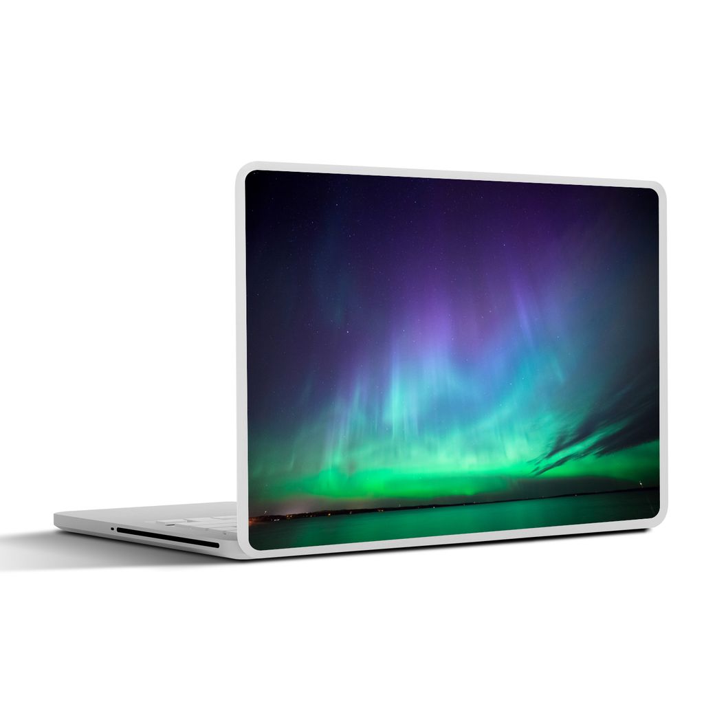 MuchoWow Laptop Aufkleber Sticker Cover Nordlichter - See - Finnland 36.5x27.5 cm - Laptop-Sticker