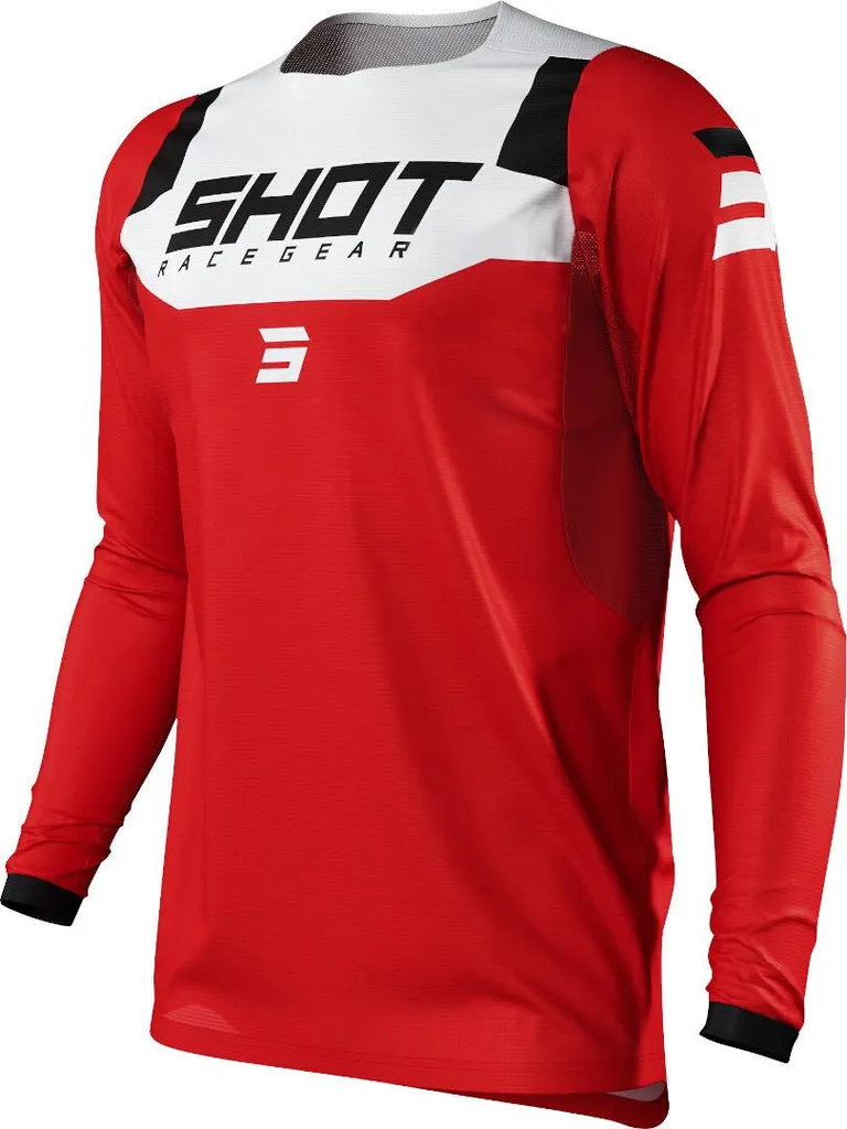 Maillot Cross Shot Contact Chase Taille L - Coloris Rouge/Blanc Performant