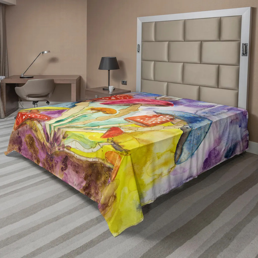 Drap Décoratif pour Lit Double Grande Taille Design Naturel et Grunge