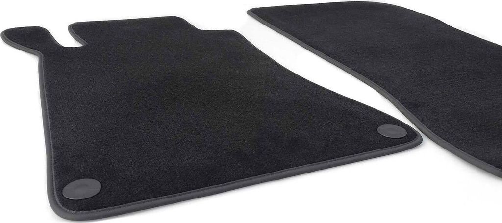 Fußmatten für Mercedes C-Klasse W205 S205 AMG Velours Autoteppich in Original Qualität Matten 2-teilig, Schwarz