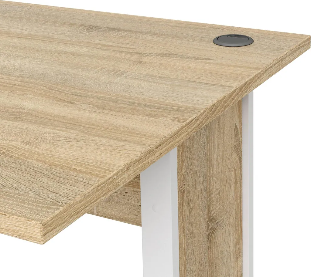 Table de bureau Prima chêne structuré 120x80 cm pour poste informatique - 5
