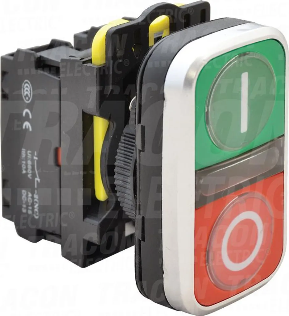 Bouton-poussoir double Marche-Arrêt I-O IP65 avec contact 1NO+1NC