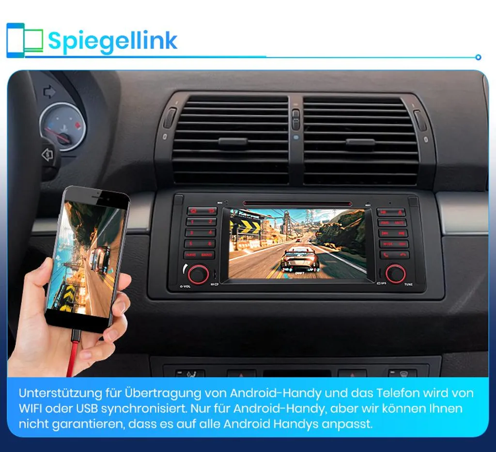 Autoradio Bluetooth Carplay pour BMW E53 E39 Android 13 avec WiFi RDS