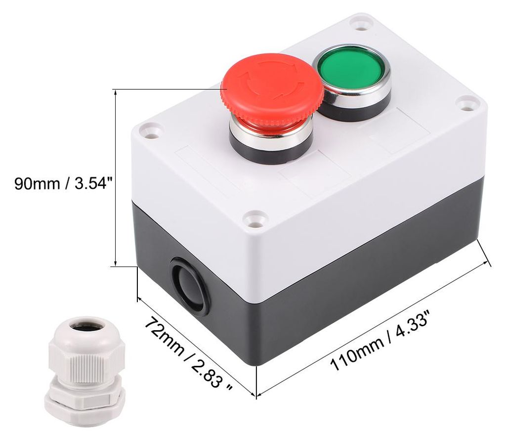 Druckknopf Schalterkasten Momentane grš¹n Schalter und Not-Aus 440V 10A