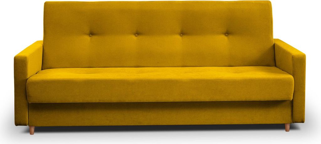 Schlafsofa - 212x92x89 cm - Gelb - Sofa mit Bettkasten - Produktbild 