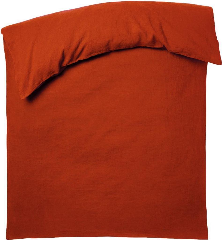 Zoeppritz Leinen-Bettdeckenbezug Stay Farbe rust Größe 155x220