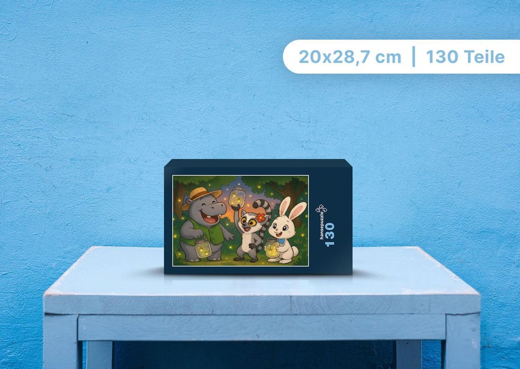 hansepuzzle 110513 - Sash, Lulu und Bouncy Puzzle, 130 Teile, Kinder, 28,7 x 20,0cm mit hochwertiger Aufbewahrung, Kartonbox & Beutel