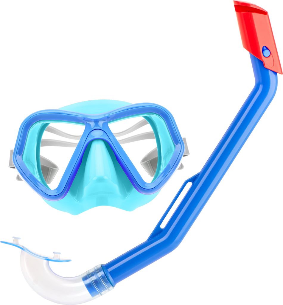 com-four Schnorchelset für Kinder - buntes Tauchzubehör - Taucherbrille und Schnorchel - Schwimmbrille mit verstellbarem Kopfband