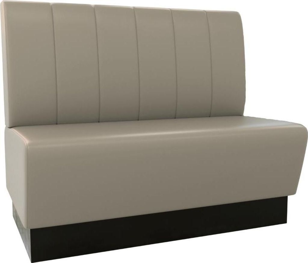 Gastro Sitzbank Amsterdam | 120 cm breit | Kunstleder Taupe | Vertikale Steppung | Gastro Dinerbank