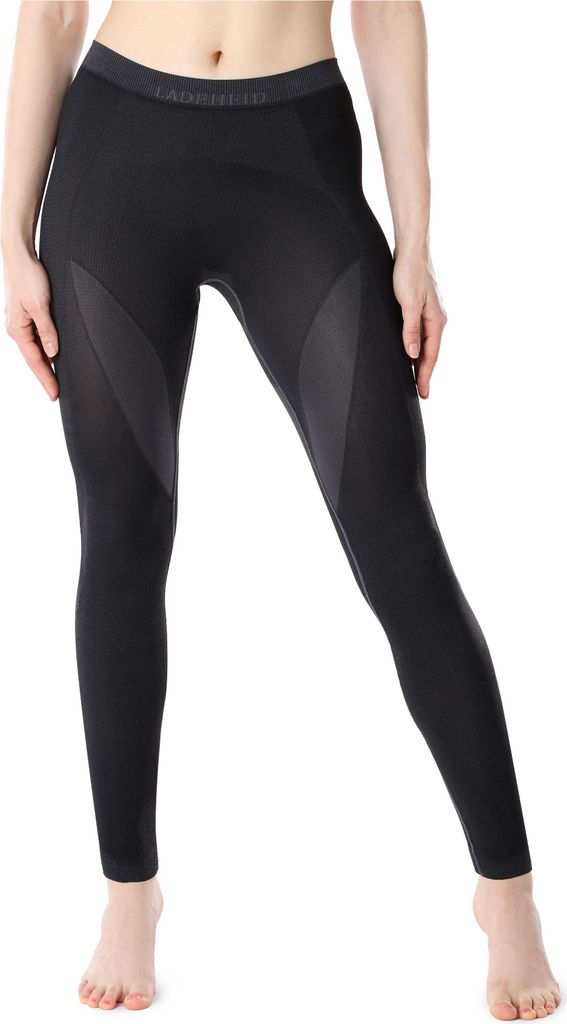 Ladeheid Damen Funktionsunterwäsche Lange Unterhose Thermoaktiv LAGI005 (Schwarz/Graphite, M)