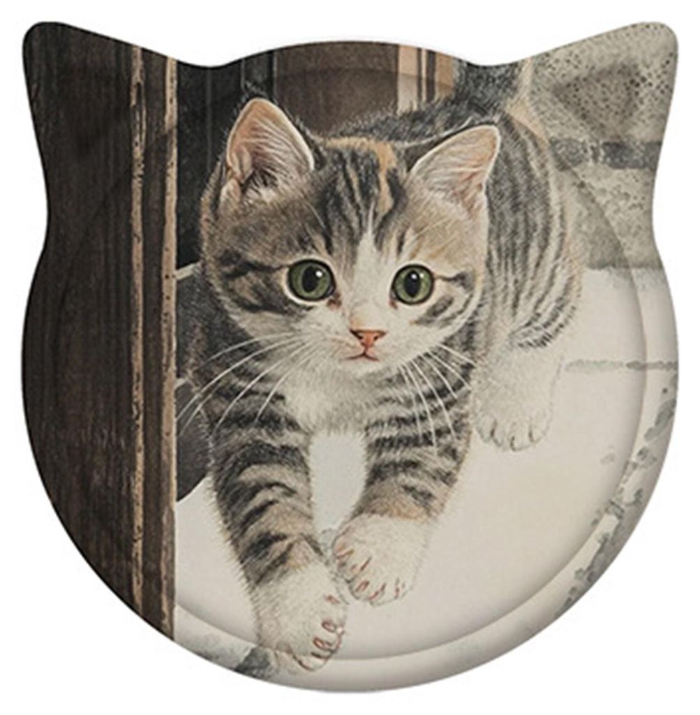 1/6 Stück Keramik-Getränkeuntersetzer mit Cartoon-Katzenmotiv, wasserabsorbierend, fantasievoll, für die Küche