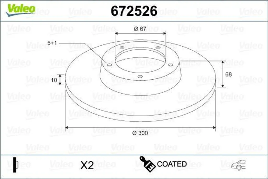 Valeo 672526 Disque de frein OE A2114230712 pour Mercedes CLS et Classe E