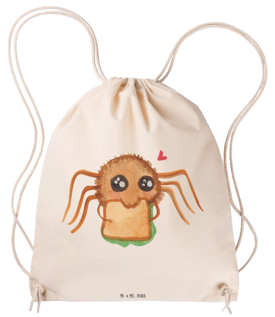 Mr. & Mrs. Panda zugbeutel Spinne Agathe Sandwich - Transparent - Geschenk, Verfressen, Alles Wird gut, Drawstring Bag, wander rucksack, Hunger, Le...