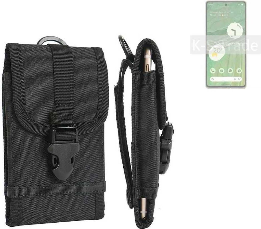 K-S-Trade Holster Handy Hülle kompatibel mit Google Pixel 7 Holster Handytasche Gürtel Tasche Schutz Hülle Robust Outdoor schwarz