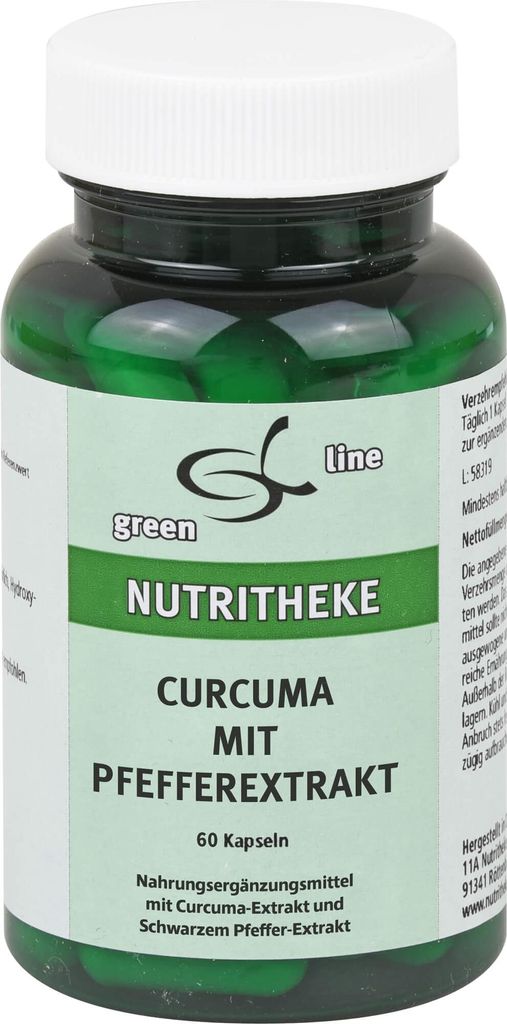 Green Line Nutritheke Curcuma mit Pfeffer-Extrakt Kapseln, 60 St. Kapseln
