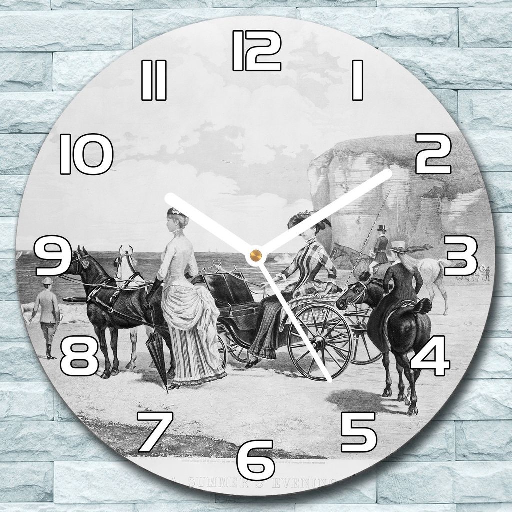 Wanduhr aus Glas Rund fi 30 Sommernachmittags Quarz Deko Schlafzimmer Büro