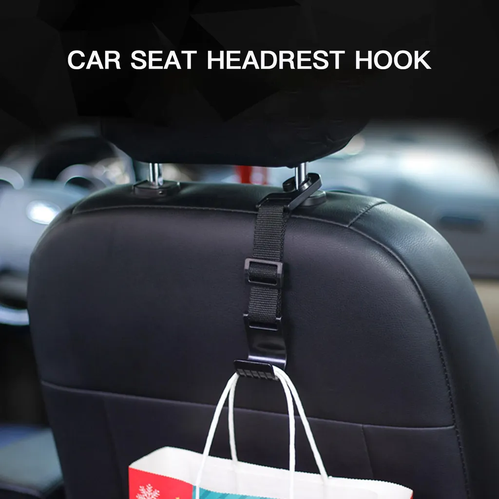 Gancio per poggiatesta auto – 4 in 1 gancio per borsa sedile auto, organizer per auto, porta borsa per auto, gancio per sedile posteriore per borse, ombrelli, borse della spesa