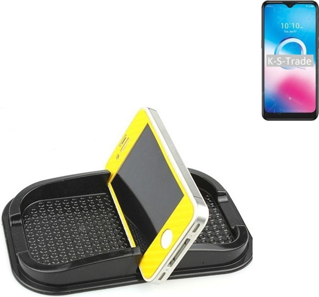 K-S-Trade Auto Anti Rutsch Matte Smartphone-Halter kompatibel mit Alcatel 3L (2020) Haft Pad Armaturenbrett Handy-Halterung Silikon