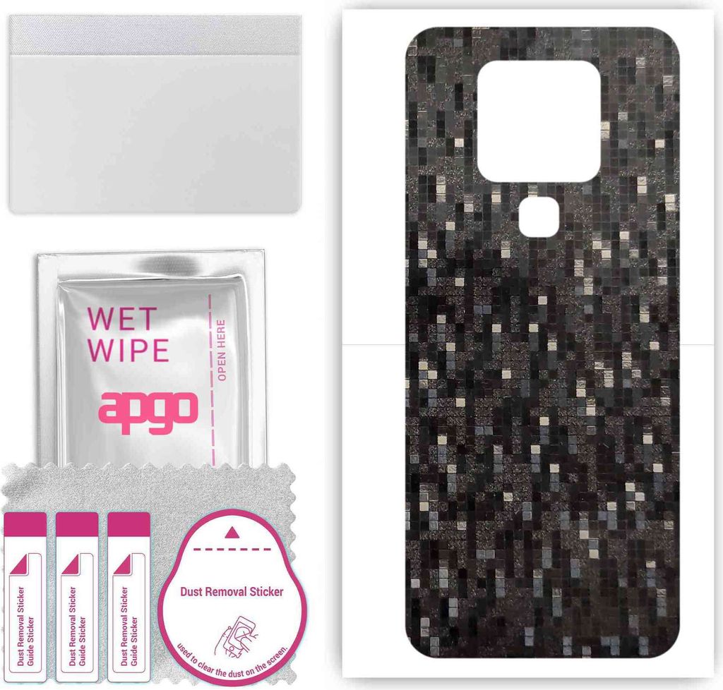 apgo Rückseite Schutzfolie, Skin, kompatibel mit Tecno Camon 16, Hinten Displayschutzfolie aus Vinylfolie, kratzfest, einfache Montage - Carbon Bl...