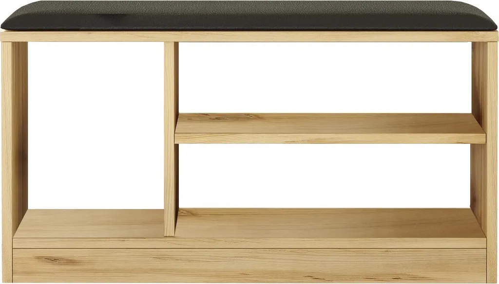 Aménager une entrée étroite avec ce banc à chaussures bois et noir