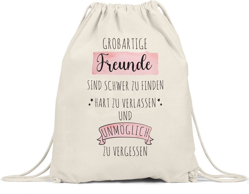 Großartige Freunde Sind Schwer Zu Finden Turnbeutel Gymsack Produktbild 