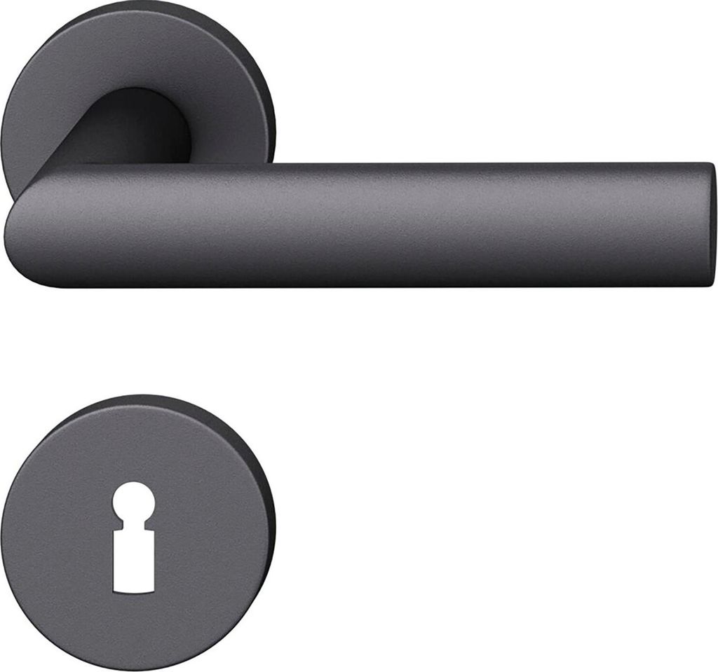 FSB Drückergarnitur 12 1108 ASL auf Rosette BB, Aluminium schwarz matt