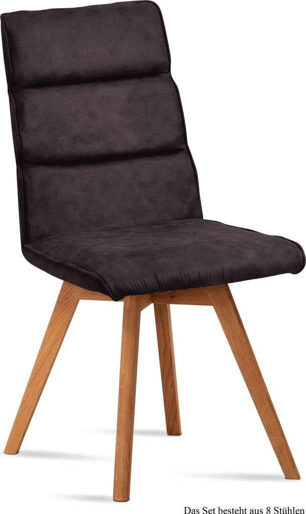 Esszimmerstuhl (8er-Set) Dixie 47x92x60 Eiche geölt/Espresso