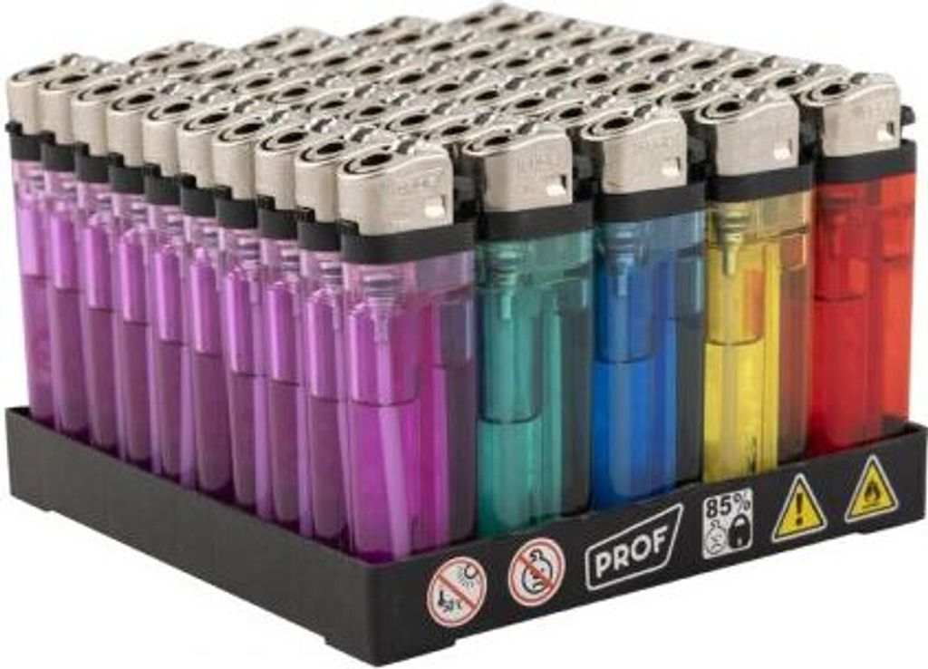 50 x Feuerzeuge befüllt mit Barcode farbsortiert – Produktbild 