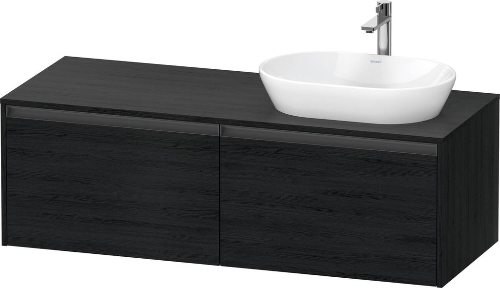 Duravit Ketho.2 Wastafelonderkast 140x55x45,9 cm Mat Eiken (zwart)