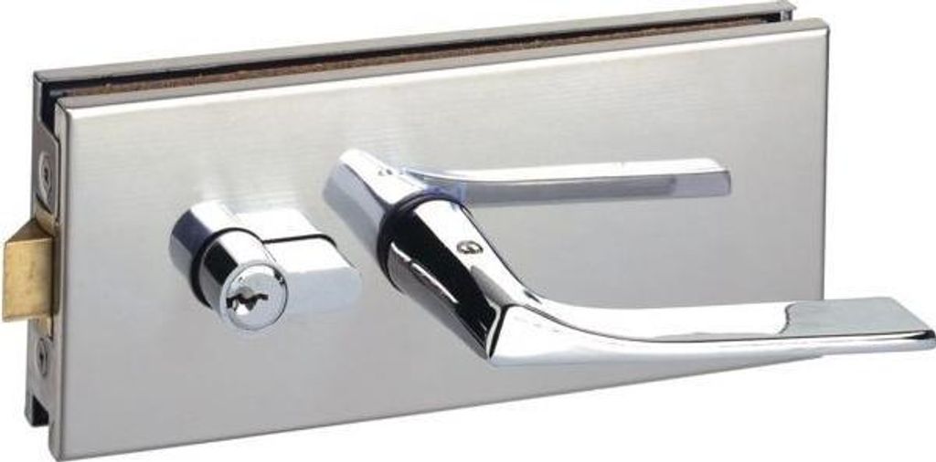 METALUX Glastürschloss mit quadratischem Griff und rechteckiger Platte 77x185 mm - NM90451000