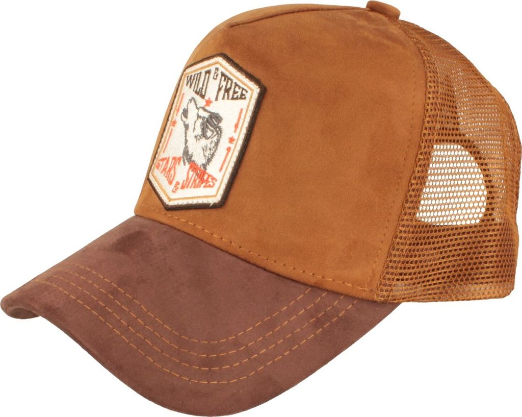 Stars and Stripes Western Trucker Cap Wild & Free Snapback, braun, Gr. Einheitsgröße