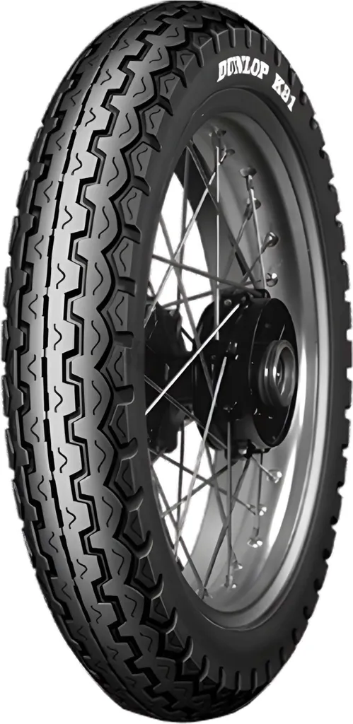 Pneu Dunlop K81 4.10-19 pour Moto de Collection et Balade Vintage TT