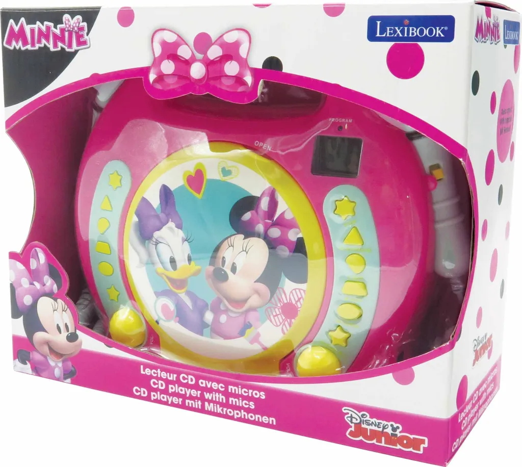 Lecteur CD enfant anti-choc Minnie Mouse avec micros pour s'éveiller