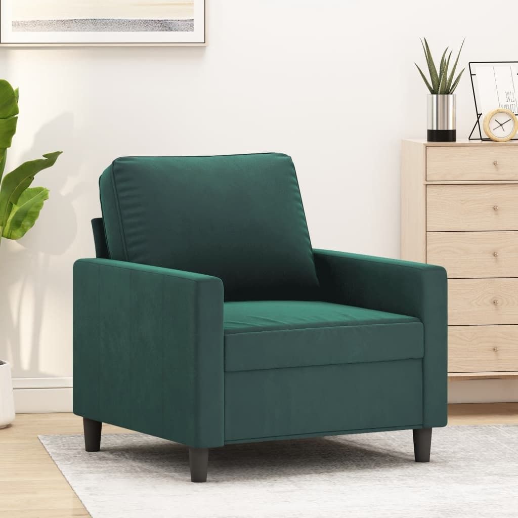 Sessel Dunkelgrün 60 cm Samt , Schlafsofas 2024 Neu