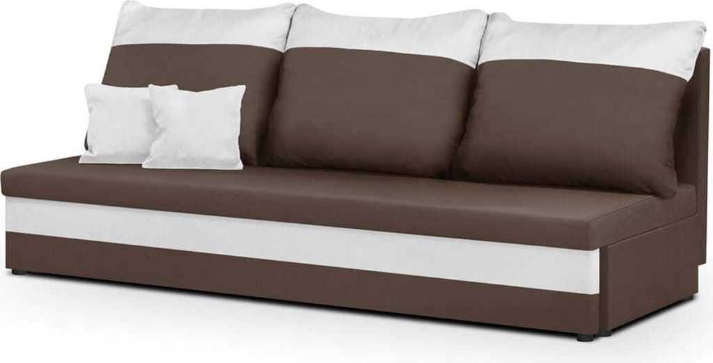 3-Sitzer-Sofa mit Schlaffunktion GUSTAV - Dunkelbraun/Weiß