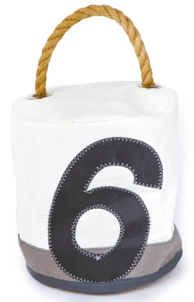 Cale-porte original Ancre Marine en tissu recyclé Blanc et Gris clair
