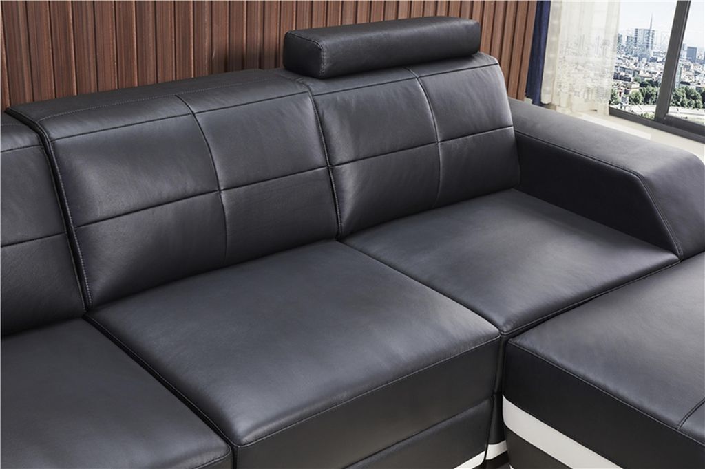 Ledersofa Wohnlandschaft Eck Garnitur Design Modern Sofa L-Form Ecksofa Polster