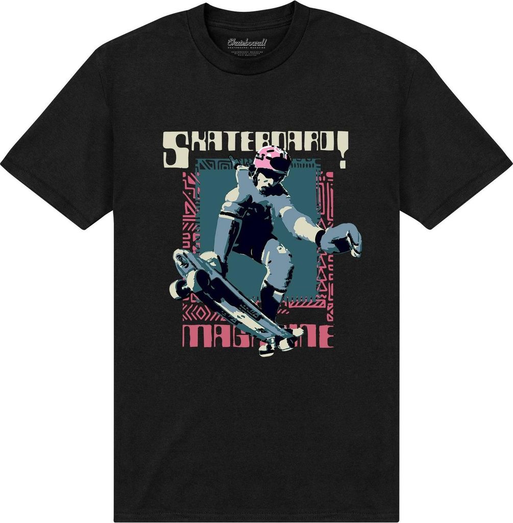 Skateboard! - T-Shirt für Herren/Damen Uni PN1049 (S) (Schwarz)