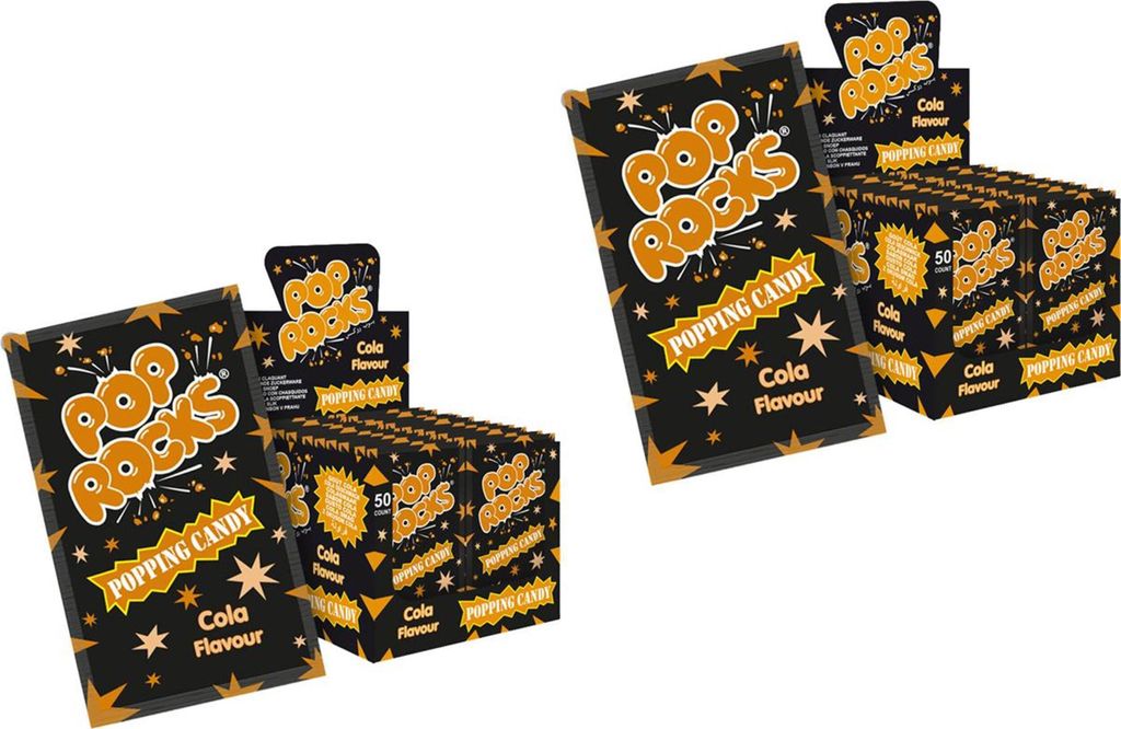 Pop Rocks Cola 50 Stk. im Display knisternde Zuckerware (2er Pack)